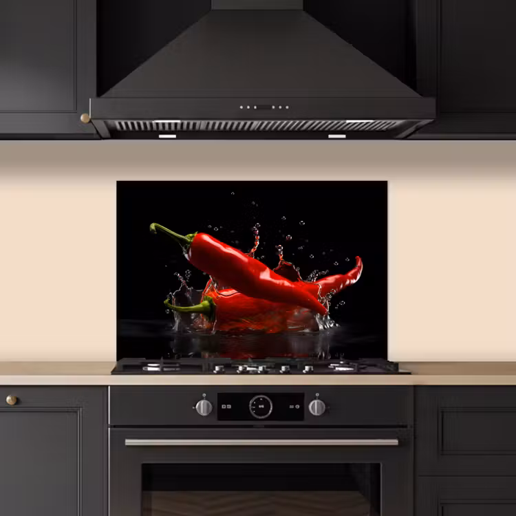 Salpicaderos de cocina - Pimiento - Rojo - Negro - Agua - Vegetal — 5