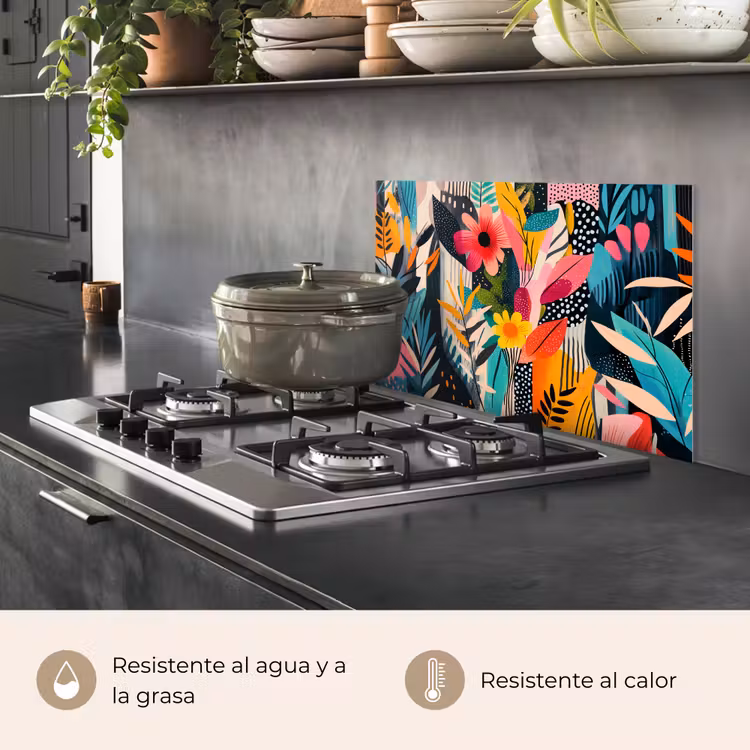 Salpicaderos de cocina - Pintura - Abstracto - Flores - Rosa — 2