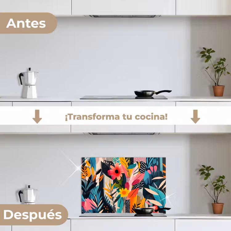 Salpicaderos de cocina - Pintura - Abstracto - Flores - Rosa — 7
