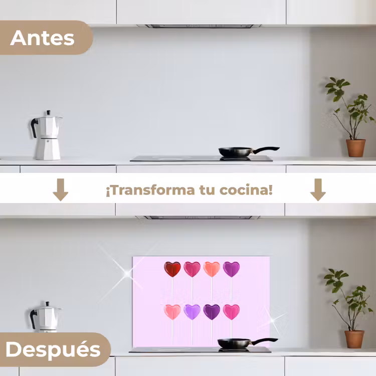 Salpicaderos de cocina - Piruleta - Corazón - Rosa - Caramelo — 7