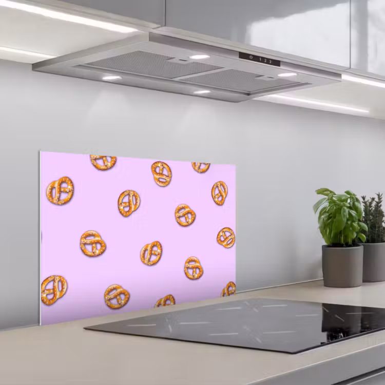 Salpicaderos de cocina - Pretzels - Alimentación - Morado — 1