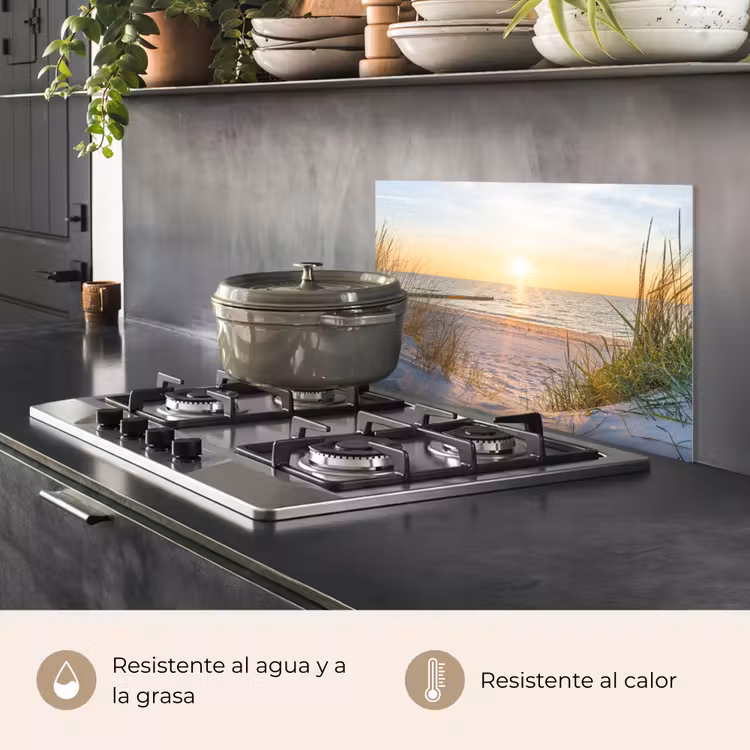 Salpicaderos de cocina - Puesta de sol en la costa — 2