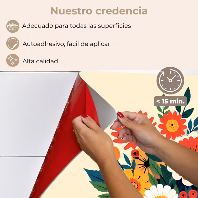 Salpicaderos de cocina - Ramo - Hojas - Ilustración - Colorido — 4