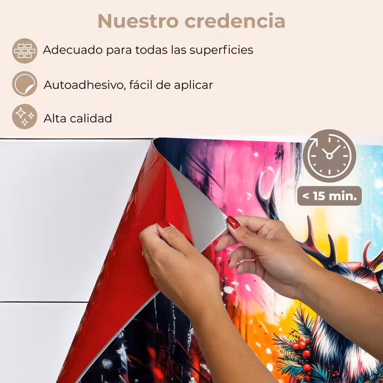 Salpicaderos de cocina - Reno - Cornamenta - Corona - Colorido — 4