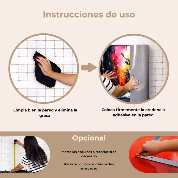 Salpicaderos de cocina - Reno - Cornamenta - Corona - Colorido — 6