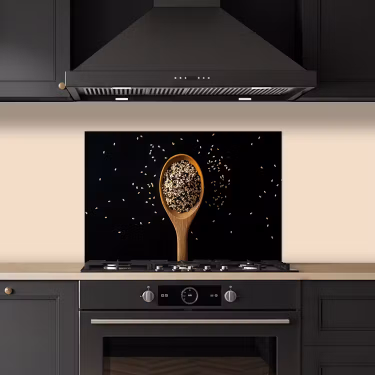 Salpicaderos de cocina - Sésamo - Cuchara - Negro — 5