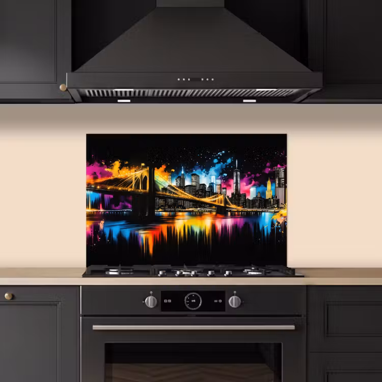 Salpicaderos de cocina - Skyline - Puente - Iluminación - Colores — 5