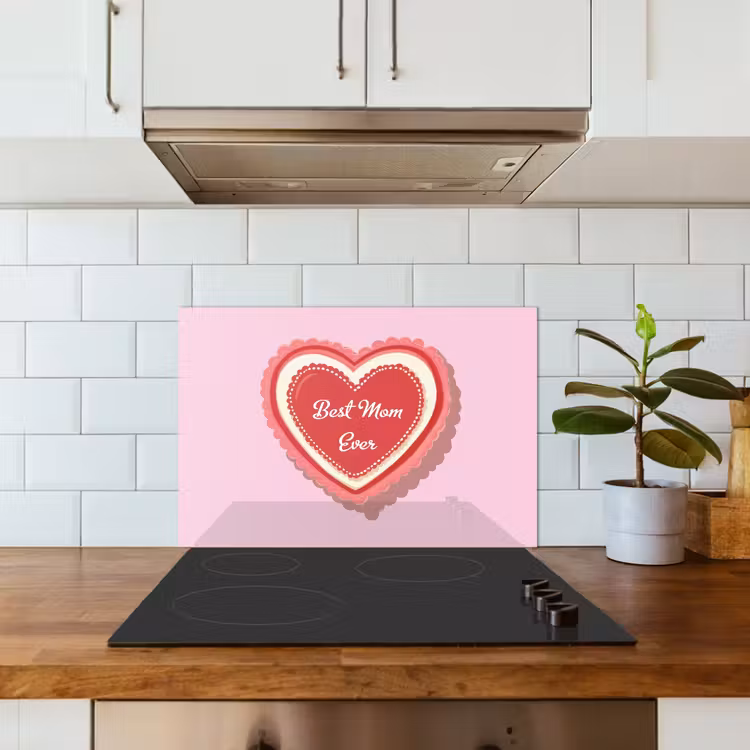 Salpicaderos de cocina - Texto - Corazón - Madre - Rosa — 3