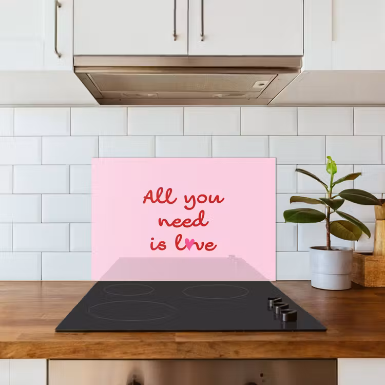 Salpicaderos de cocina - Texto - Rosa - Amor - Corazón — 3