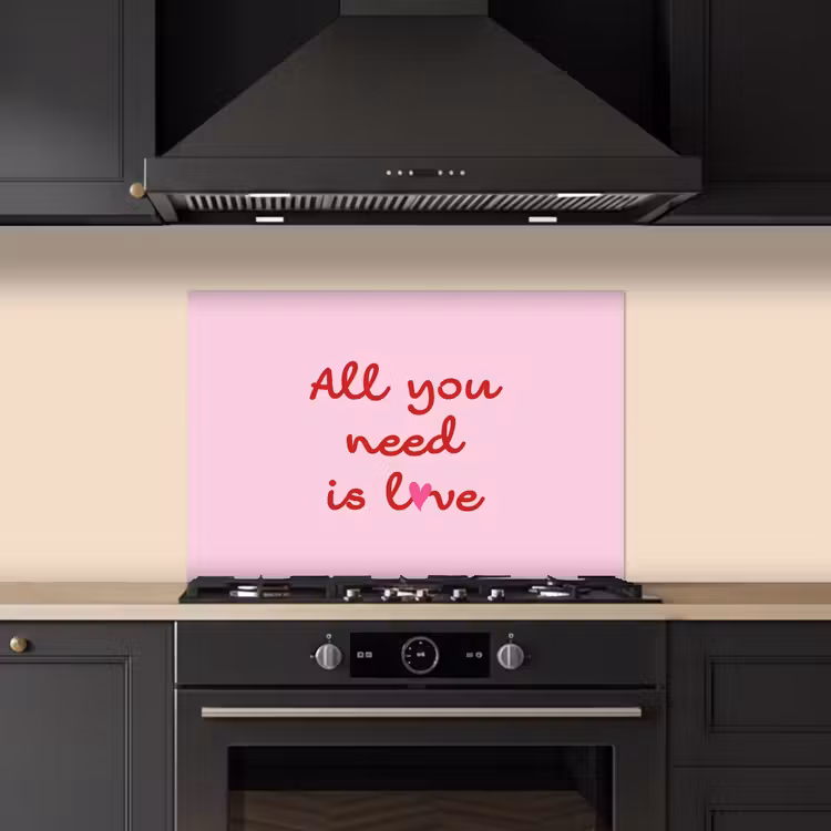 Salpicaderos de cocina - Texto - Rosa - Amor - Corazón — 5