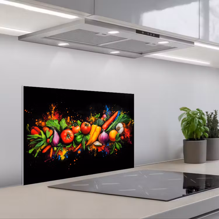 Salpicaderos de cocina - Verduras - Alimentos - Hierbas - Graffiti - Cocina — 1