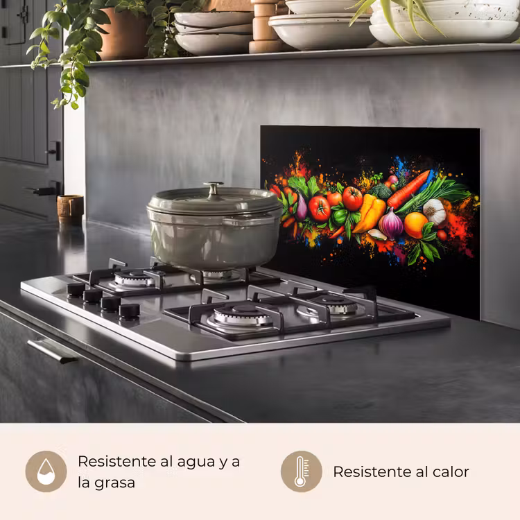 Salpicaderos de cocina - Verduras - Alimentos - Hierbas - Graffiti - Cocina — 2