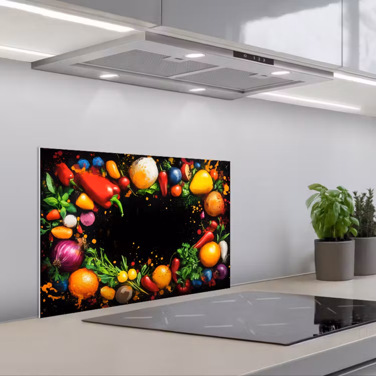 Salpicaderos de cocina - Verduras - Graffiti - Colorido - Cocina - Abstracto — 1
