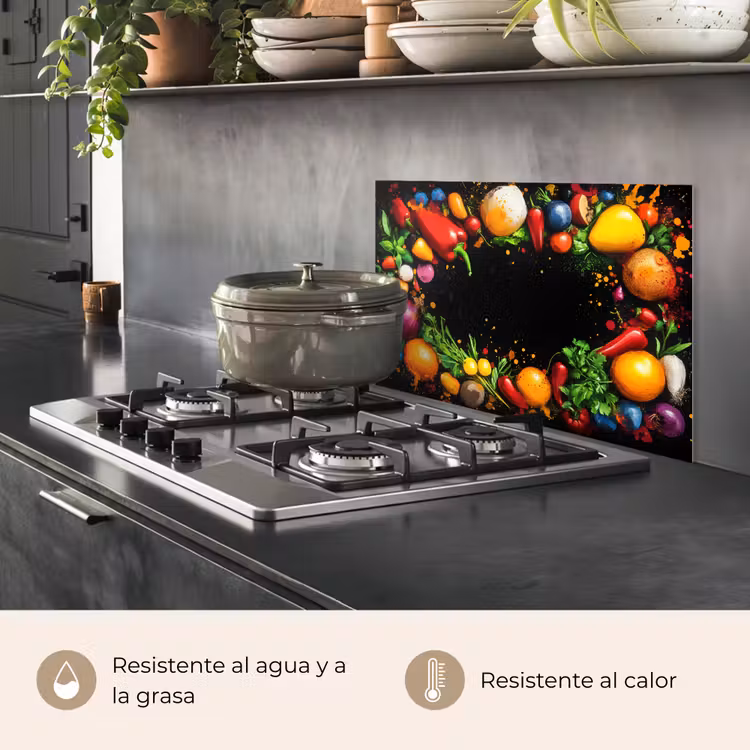 Salpicaderos de cocina - Verduras - Graffiti - Colorido - Cocina - Abstracto — 2