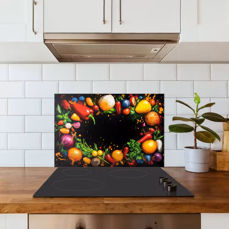 Salpicaderos de cocina - Verduras - Graffiti - Colorido - Cocina - Abstracto — 3