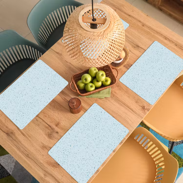 Vinilo para manteles individuales - Terrazo - Estampado - Colorido - Azul bebé — 3