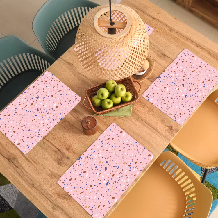 Vinilo para manteles individuales - Terrazo - Motivo - Colorido - Rosa — 3