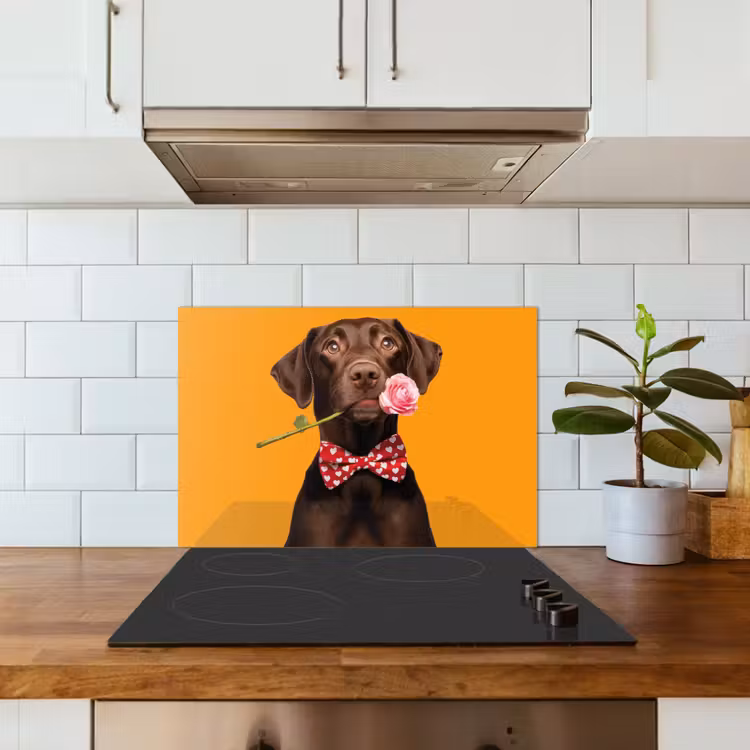 Salpicaderos de cocina - Perro - Naranja - Rosa - San Valentín — 3