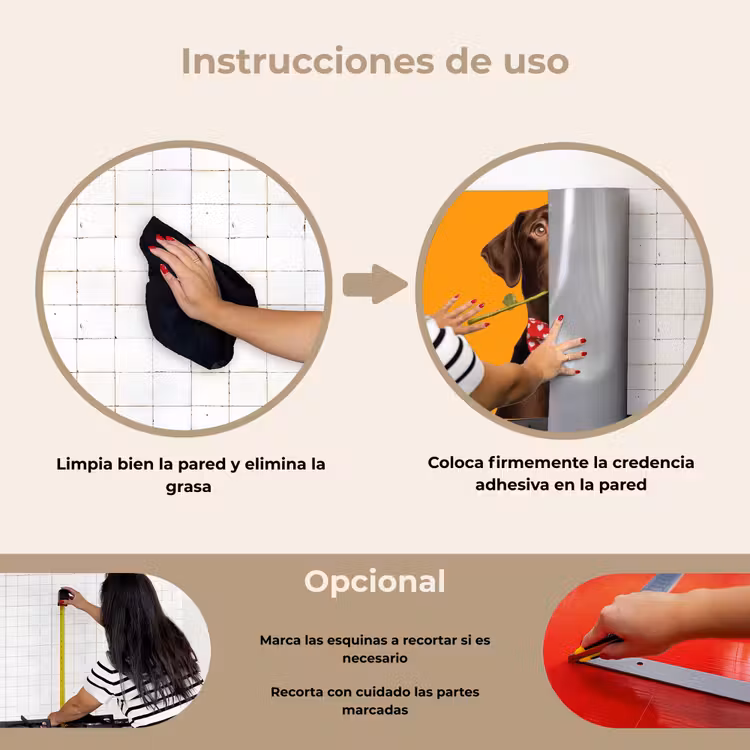 Salpicaderos de cocina - Perro - Naranja - Rosa - San Valentín — 6