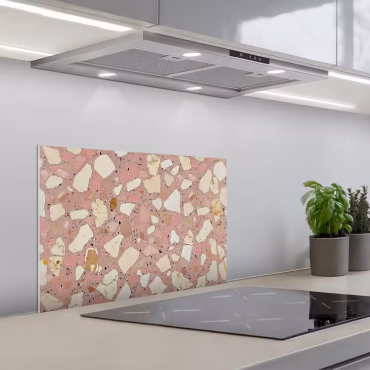 Salpicaderos de cocina - Rosa - Decoración - Piedras - Terrazo — 1