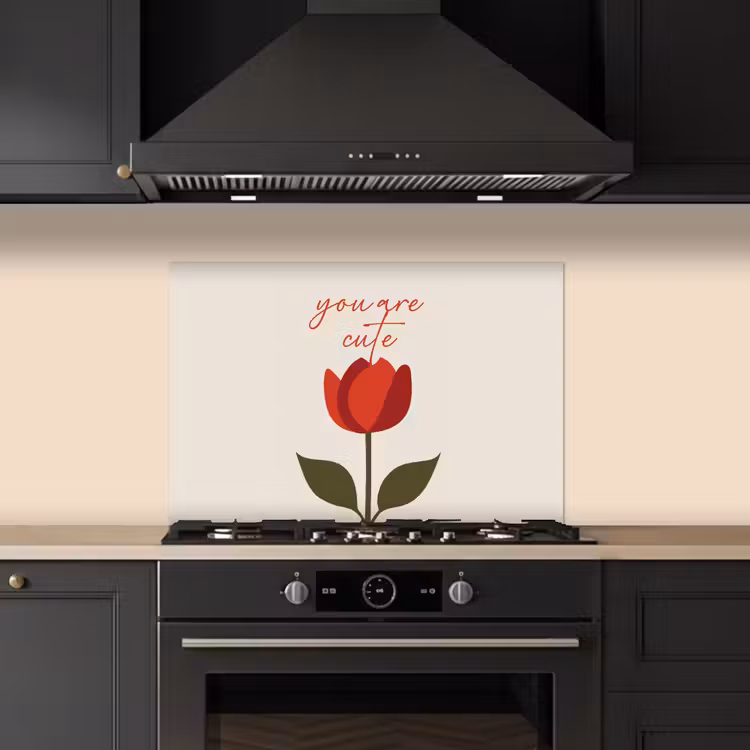 Salpicaderos de cocina - Rosa - Rojo - Flor - San Valentín — 5