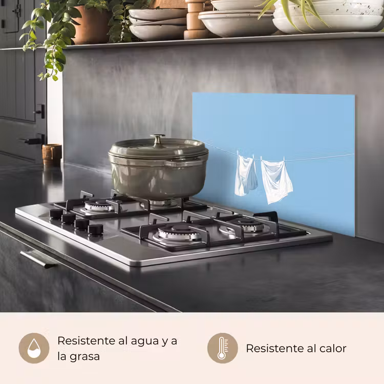 Salpicaderos de cocina - Sábanas - Tendedero - Azul - Minimalista — 2