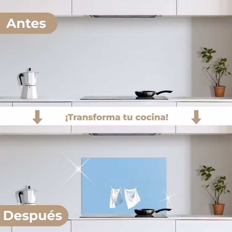 Salpicaderos de cocina - Sábanas - Tendedero - Azul - Minimalista — 7