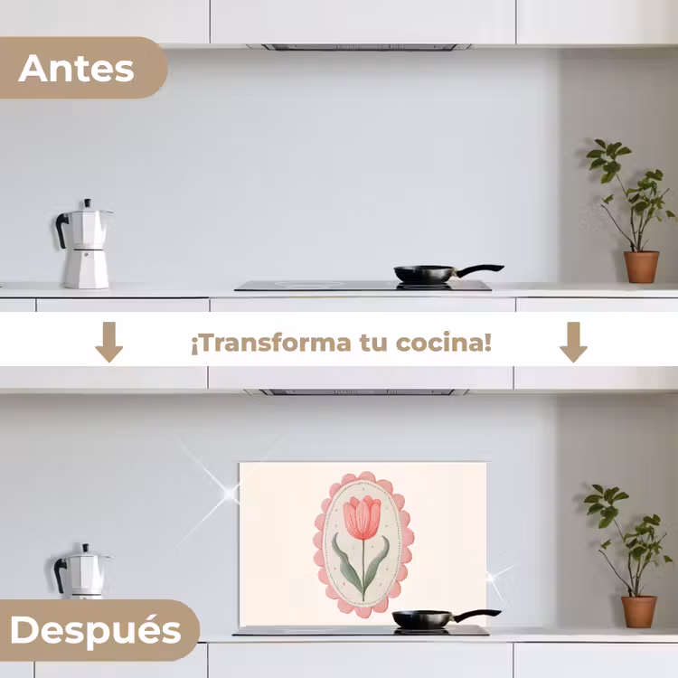 Salpicaderos de cocina - Tulipán - Marco - Oval - Ilustración — 7