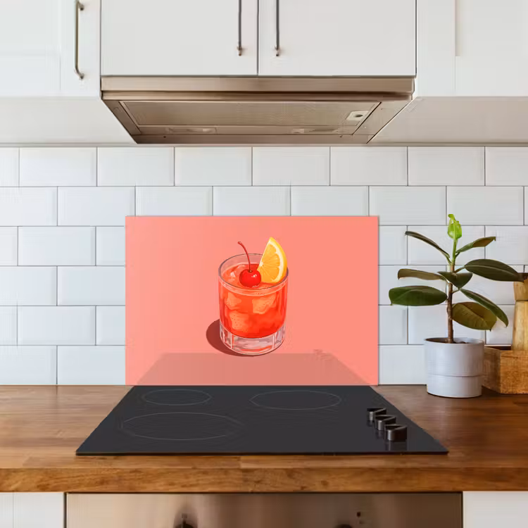 Salpicaderos de cocina - Vaso - Cubitos de hielo - Limón - Cereza — 3
