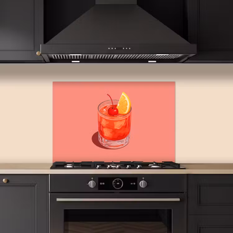 Salpicaderos de cocina - Vaso - Cubitos de hielo - Limón - Cereza — 5