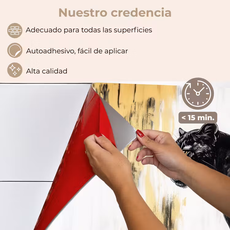 Salpicaderos de cocina - Pantera - Negro - Abstracto - Oro — 4