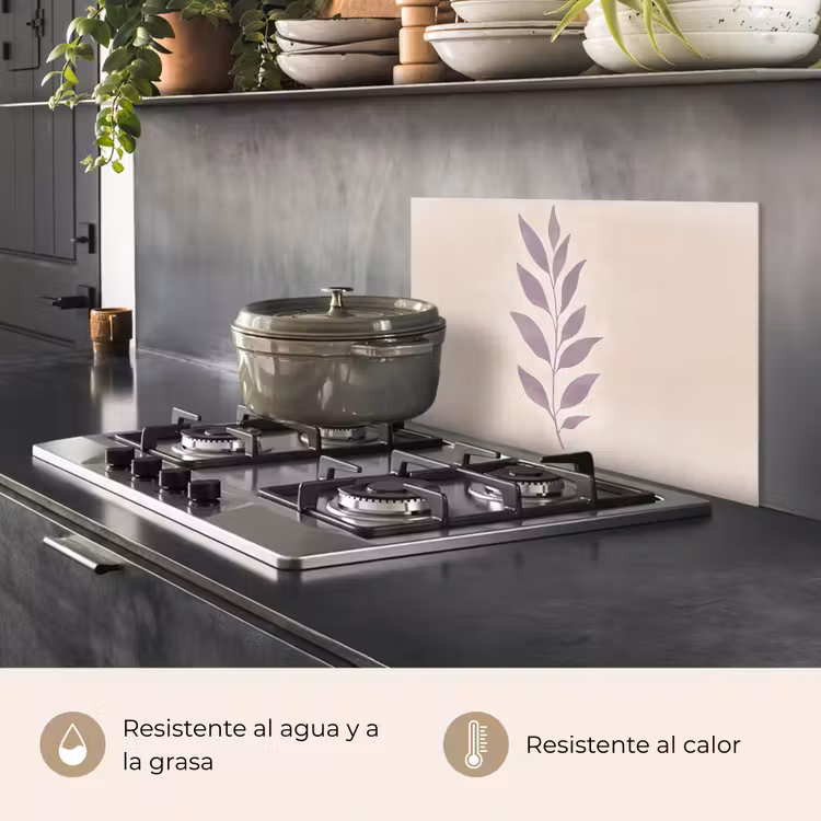 Salpicaderos de cocina - Rama - Hojas - Minimalista - Beige — 2
