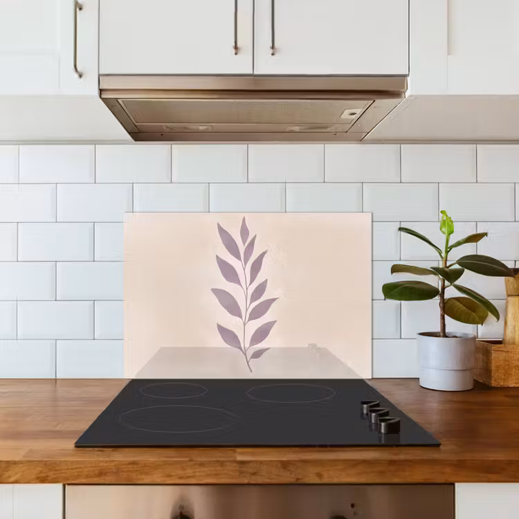 Salpicaderos de cocina - Rama - Hojas - Minimalista - Beige — 3