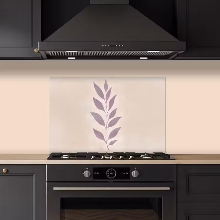 Salpicaderos de cocina - Rama - Hojas - Minimalista - Beige — 5