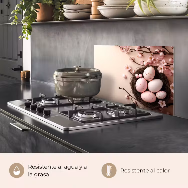 Salpicaderos de cocina - Rosa - Flores - Huevos — 2