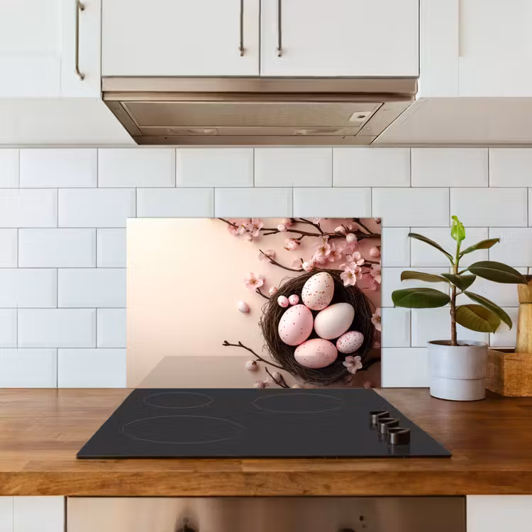 Salpicaderos de cocina - Rosa - Flores - Huevos — 3
