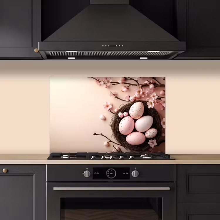Salpicaderos de cocina - Rosa - Flores - Huevos — 5
