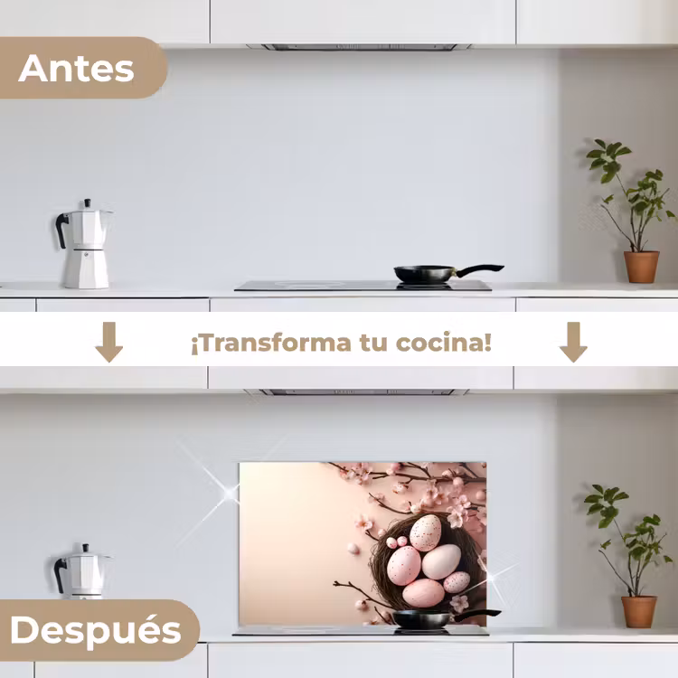 Salpicaderos de cocina - Rosa - Flores - Huevos — 7
