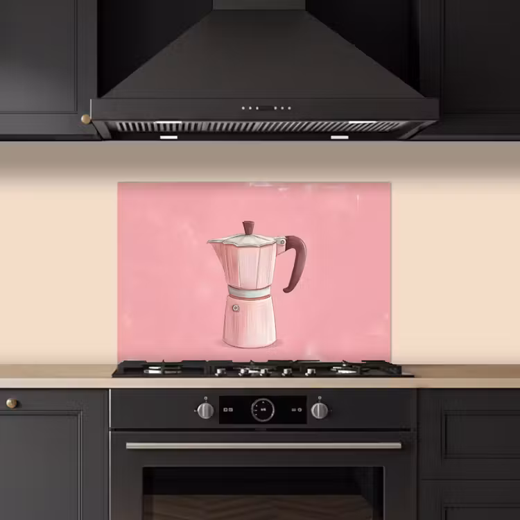 Salpicaderos de cocina - Rosa - Taza - Ilustración - Café — 5