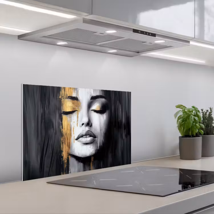 Salpicaderos de cocina - Rostro - Mujer - Pinceladas - Abstracto — 1
