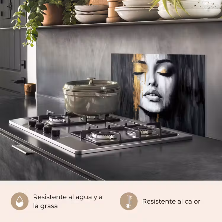 Salpicaderos de cocina - Rostro - Mujer - Pinceladas - Abstracto — 2