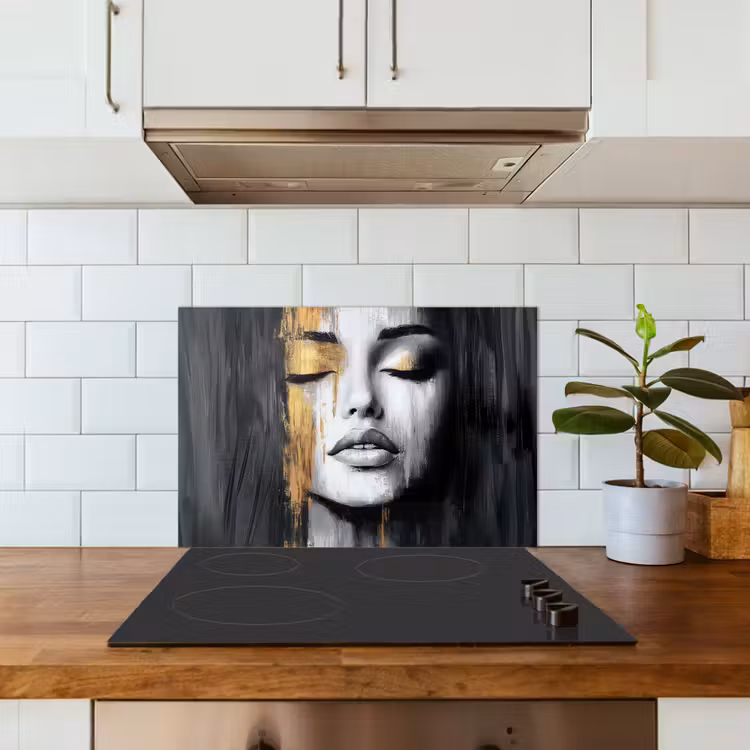 Salpicaderos de cocina - Rostro - Mujer - Pinceladas - Abstracto — 3