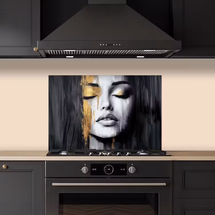 Salpicaderos de cocina - Rostro - Mujer - Pinceladas - Abstracto — 5