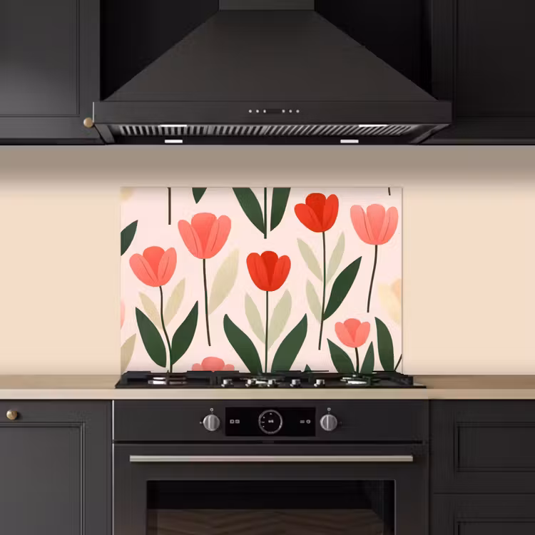 Salpicaderos de cocina - Tulipanes - Moderno - Rosa — 5