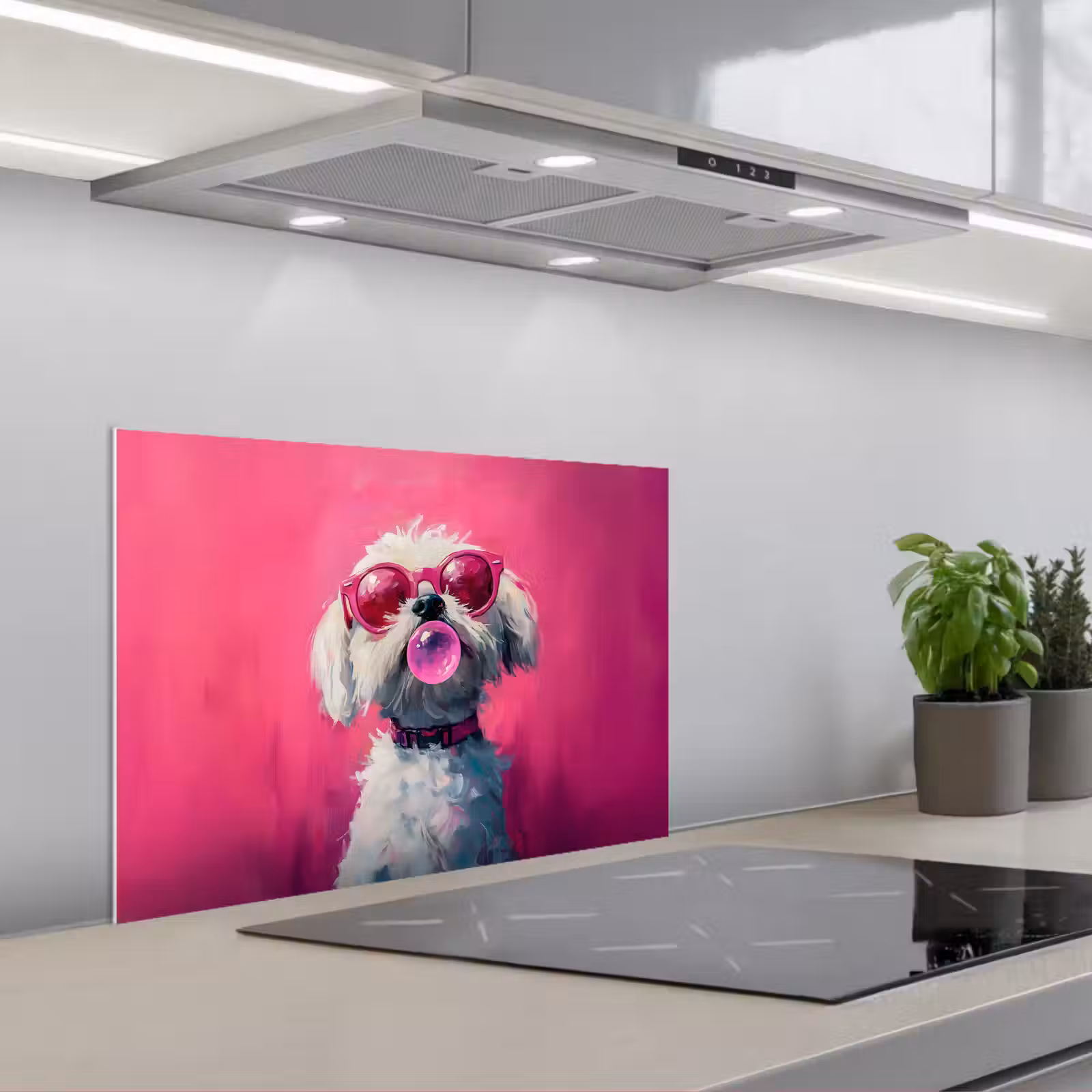 Salpicaderos de cocina - Rosa - Perro - Burbuja — 1