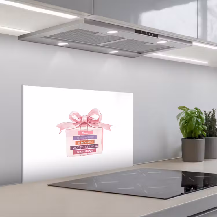 Salpicaderos de cocina - Regalo - Lazo - Texto - Rosa — 1