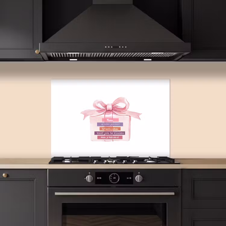 Salpicaderos de cocina - Regalo - Lazo - Texto - Rosa — 5