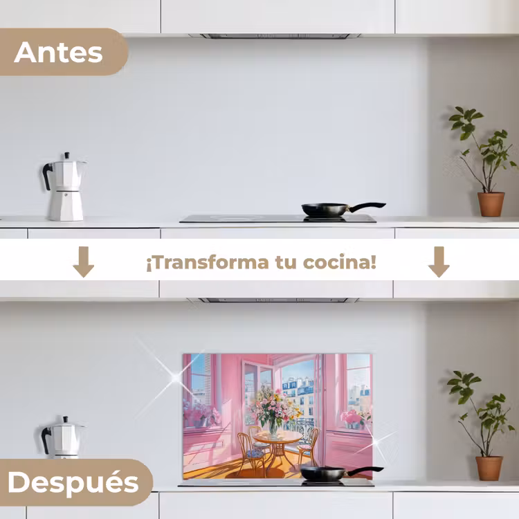 Salpicaderos de cocina - Rosa - Ciudad - Flores — 7