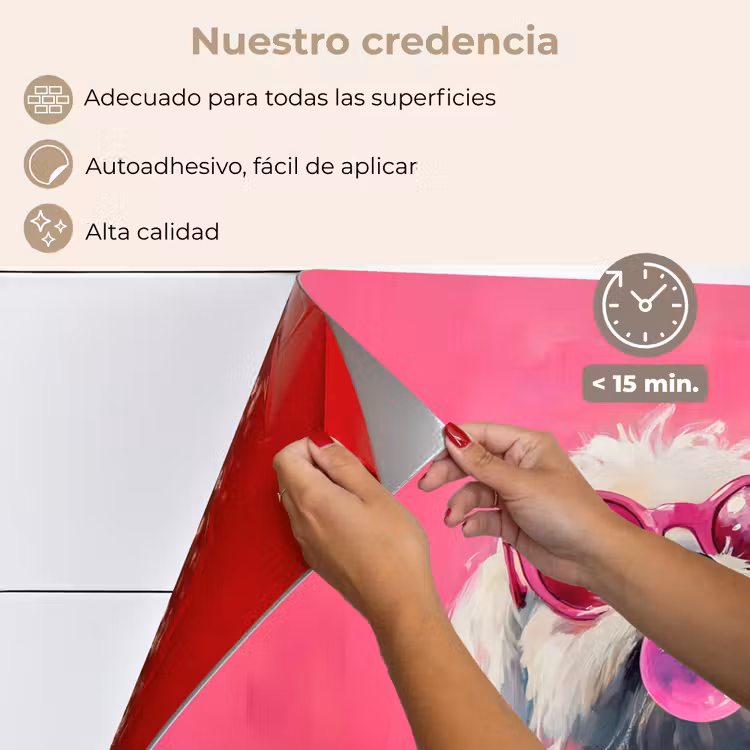 Salpicaderos de cocina - Rosa - Perro - Burbuja — 4