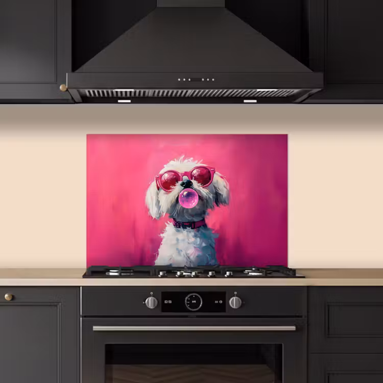 Salpicaderos de cocina - Rosa - Perro - Burbuja — 5